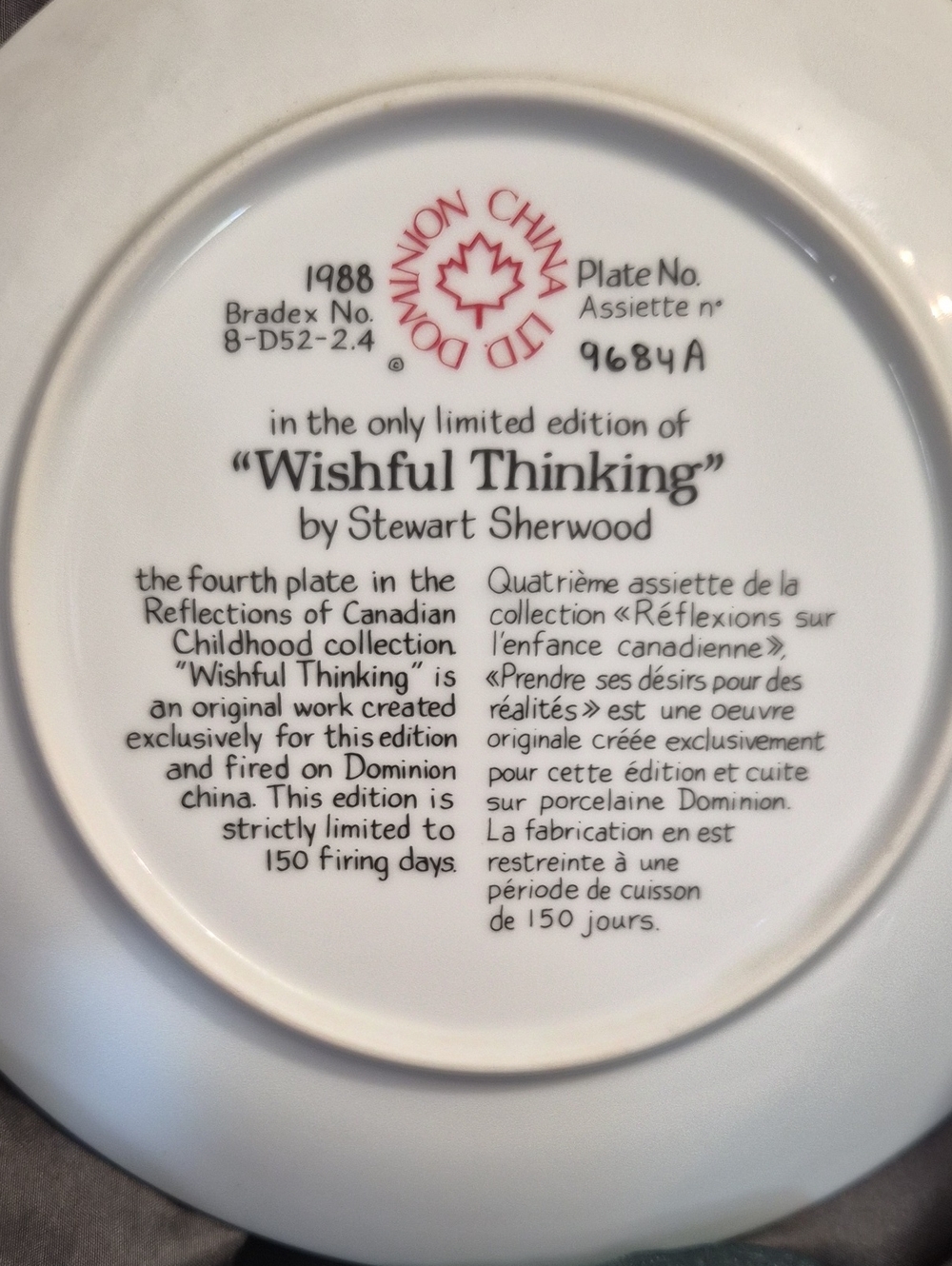 'Wishful Thinking' Collectible Plate by Stewart Sherwood - 1988